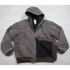 Vintage Carhartt J130 Dark Brown Duck Active Jacket Men's (XL) Quilted Liner